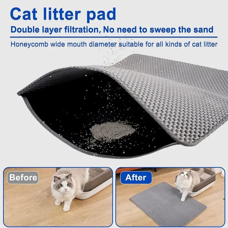 Tapis Anti-dérapant pour Litière - Propreté Assurée