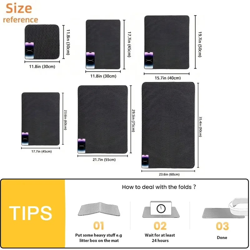Tapis Anti-dérapant pour Litière - Propreté Assurée