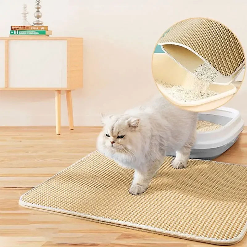Tapis Anti-dérapant pour Litière - Propreté Assurée